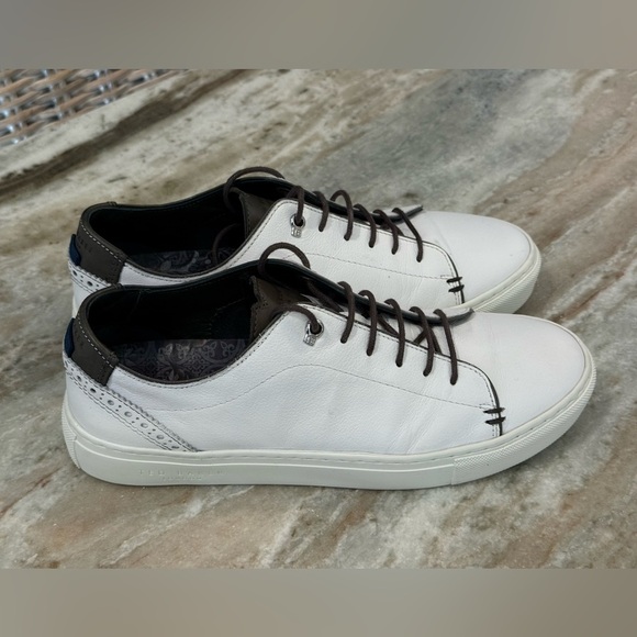 Men’s TED BAKER Kiing white leather trainers- Size 6 - Picture 6 of 10